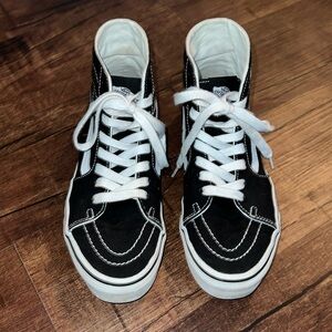 Vans Sk8 High Top Men’s 7 Women’s 8.5 Black White Canvas